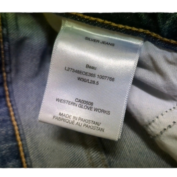 Silver Jeans Co Beau Western Glove Works Sz W30 L28.5 - Picture 16 of 16